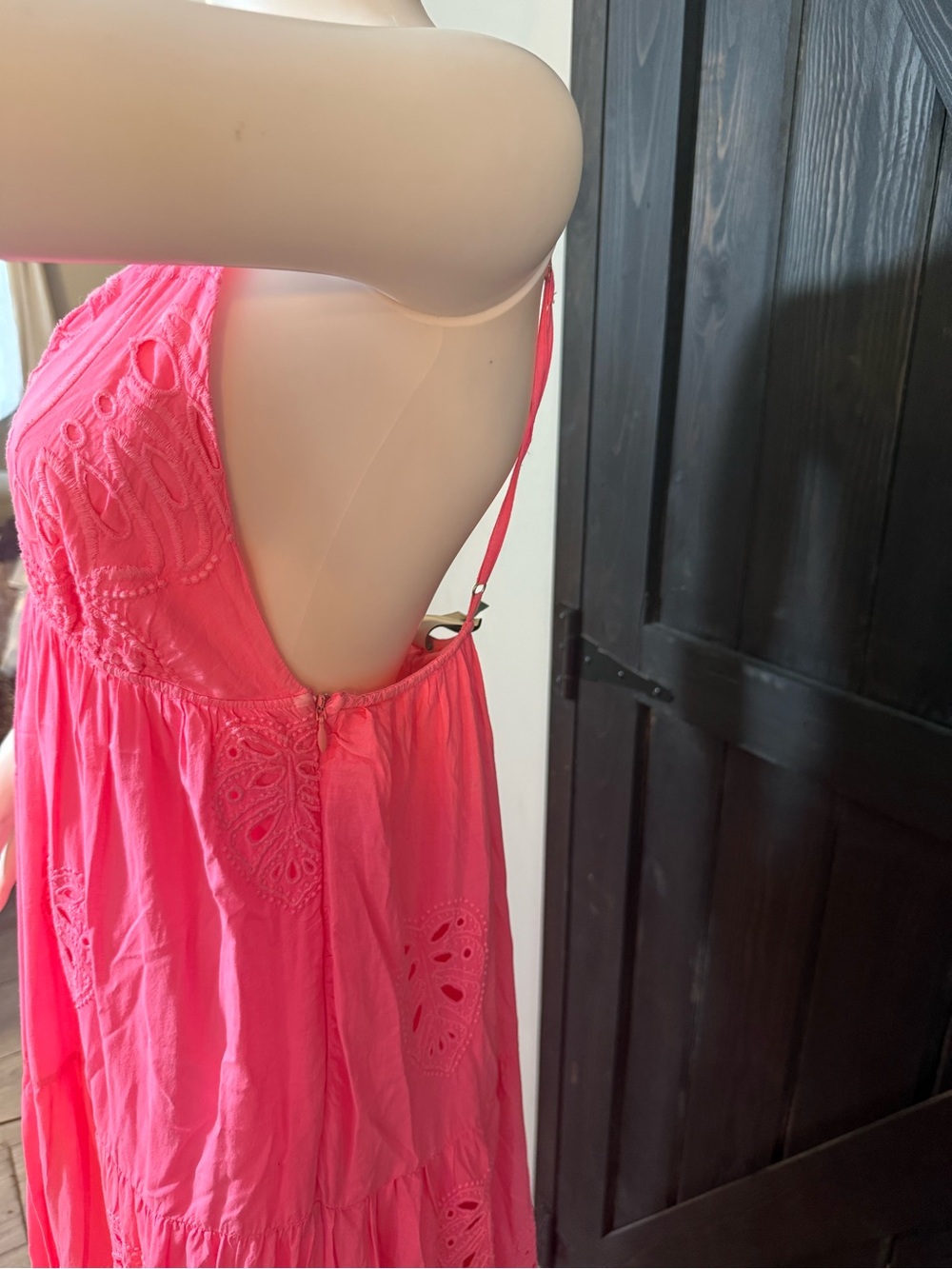 FARM Rio Hot Pink Eyelet Tiered Maxi Dress - Picture 8 of 13